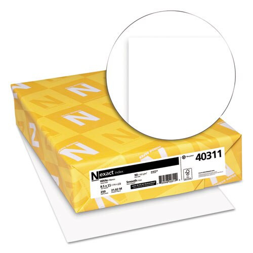 Exact Index Card Stock, 94 Bright, 90lb, 8.5 X 11, White, 250/pack Exact Index Card Stock, 94 Bright, 90lb, 8.5 X 11, White, 250/pack