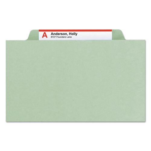 100% Recycled Pressboard Classification Folders, 1 Divider, Letter Size, Gray-green, 10/box 100% Recycled Pressboard Classification Folders, 1 Divider, Letter Size, Gray-green, 10/box