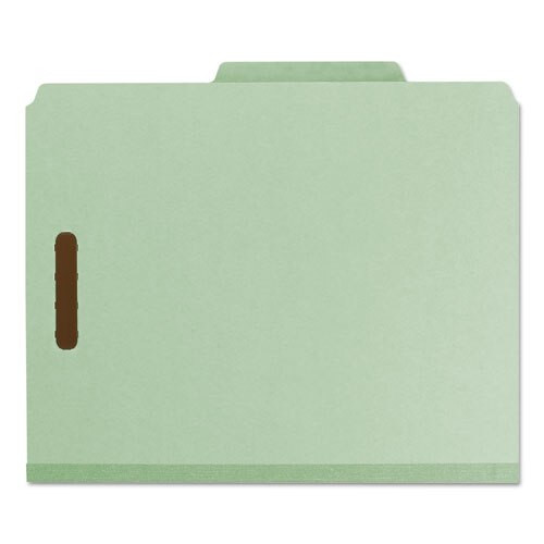 100% Recycled Pressboard Classification Folders, 1 Divider, Letter Size, Gray-green, 10/box 100% Recycled Pressboard Classification Folders, 1 Divider, Letter Size, Gray-green, 10/box