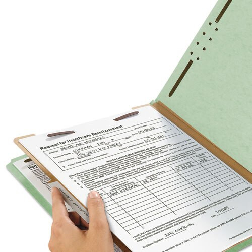 100% Recycled Pressboard Classification Folders, 1 Divider, Letter Size, Gray-green, 10/box 100% Recycled Pressboard Classification Folders, 1 Divider, Letter Size, Gray-green, 10/box