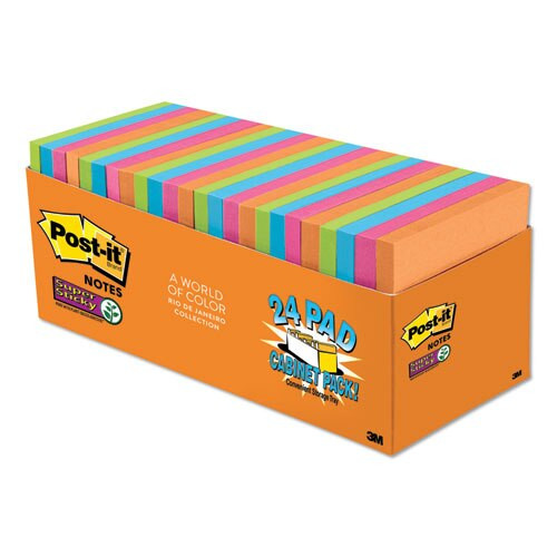 Pads In Rio De Janeiro Colors, 3 X 3, 70-sheet Pads, 24/pack Pads In Rio De Janeiro Colors, 3 X 3, 70-sheet Pads, 24/pack