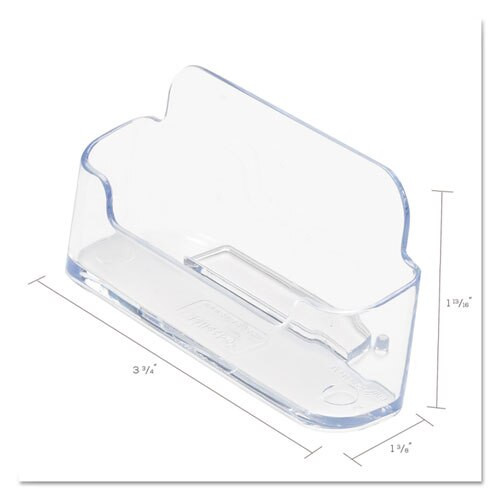 Horizontal Business Card Holder, 50 Card Cap, 3 7/8 X 1 13/16 X 1 3/8, Clear Horizontal Business Card Holder, 50 Card Cap, 3 7/8 X 1 13/16 X 1 3/8, Clear