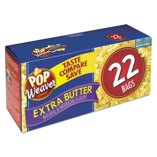 Microwave Popcorn, Extra Butter, 2.5 Oz Bag, 22/box Microwave Popcorn, Extra Butter, 2.5 Oz Bag, 22/box