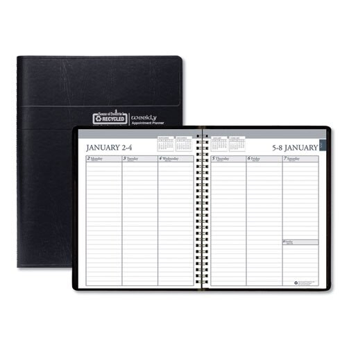 Recycled Weekly Appointment Book, Ruled Without Times, 8.75 X 6.88, Black, 2021 Recycled Weekly Appointment Book, Ruled Without Times, 8.75 X 6.88, Black, 2021