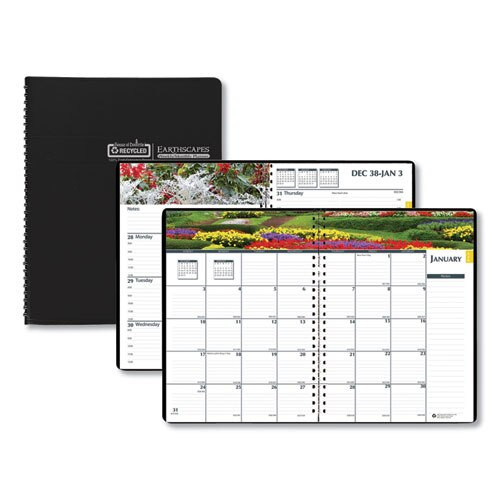 Recycled Gardens Of The World Weekly/monthly Planner, 10 X 7, Black, 2021 Recycled Gardens Of The World Weekly/monthly Planner, 10 X 7, Black, 2021