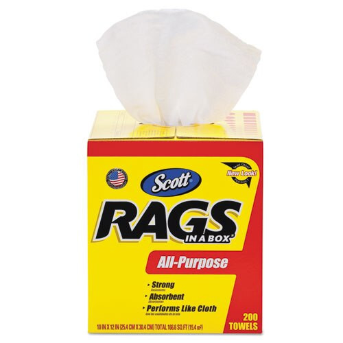 Rags In A Box, Pop-up Box, 10 X 12, White, 200/box