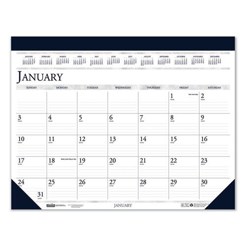 Recycled Two-color Monthly Desk Pad Calendar, 18.5 X 13, 2021 Recycled Two-color Monthly Desk Pad Calendar, 18.5 X 13, 2021