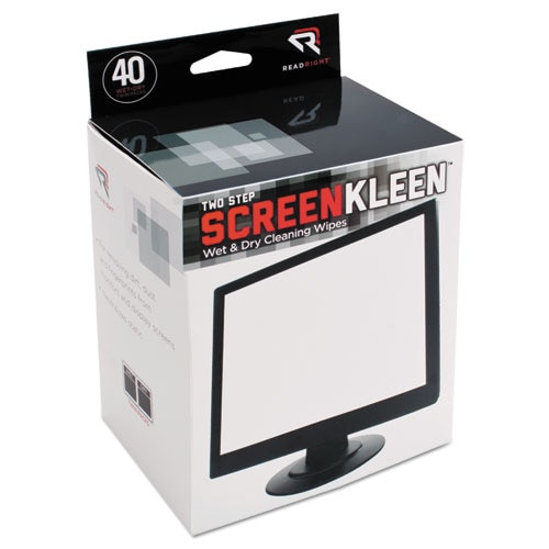 Two Step Screenkleen Wet And Dry Cleaning Wipes, 5 X 5, 40/box Two Step Screenkleen Wet And Dry Cleaning Wipes, 5 X 5, 40/box