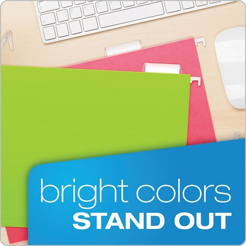 Glow Hanging File Folders, Letter Size, 1/5-cut Tab, Assorted, 25/box Glow Hanging File Folders, Letter Size, 1/5-cut Tab, Assorted, 25/box