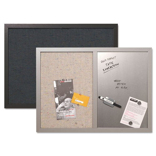 Combo Bulletin Board, Bulletin/dry Erase, 24x18, Gray Frame Combo Bulletin Board, Bulletin/dry Erase, 24x18, Gray Frame