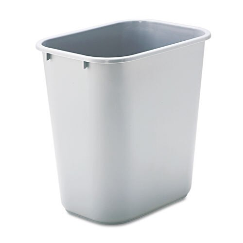 Deskside Plastic Wastebasket, Rectangular, 7 Gal, Gray Deskside Plastic Wastebasket, Rectangular, 7 Gal, Gray