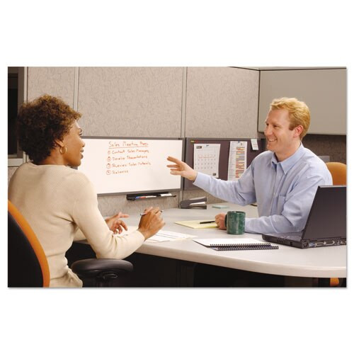 Prestige Cubicle Total Erase Whiteboard, 36 X 18, White Surface, Graphite Frame Prestige Cubicle Total Erase Whiteboard, 36 X 18, White Surface, Graphite Frame