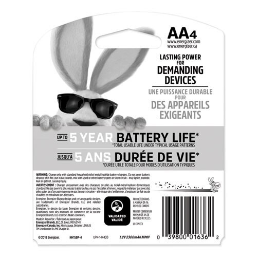 Nimh Rechargeable Aa Batteries, 1.2v, 4/pack Nimh Rechargeable Aa Batteries, 1.2v, 4/pack