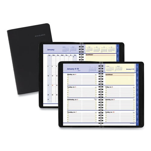 Quicknotes Weekly/monthly Appointment Book, 8.5 X 5.5, Black, 2021 Quicknotes Weekly/monthly Appointment Book, 8.5 X 5.5, Black, 2021
