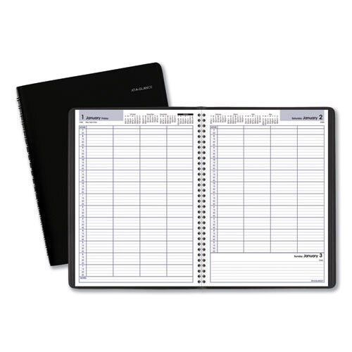 Four-person Group Daily Appointment Book, 11 X 8, Black, 2021 Four-person Group Daily Appointment Book, 11 X 8, Black, 2021