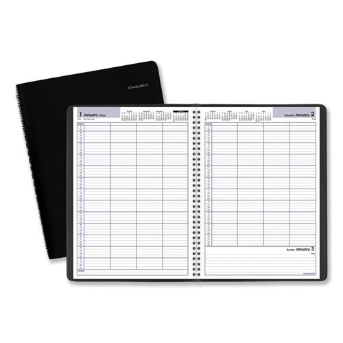 Four-person Group Daily Appointment Book, 11 X 8, Black, 2021 Four-person Group Daily Appointment Book, 11 X 8, Black, 2021