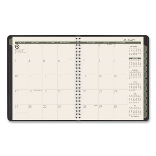 Recycled Monthly Planner, 8.75 X 7, Black, 2021 Recycled Monthly Planner, 8.75 X 7, Black, 2021
