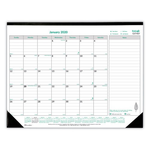 Ecologix Monthly Desk Pad Calendar, 22 X 17, 2021 Ecologix Monthly Desk Pad Calendar, 22 X 17, 2021