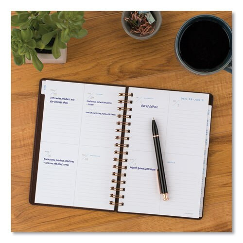 Signature Collection Distressed Brown Weekly Monthly Planner, 8.5 X 5.5, 2021-2022 Signature Collection Distressed Brown Weekly Monthly Planner, 8.5 X 5.5, 2021-2022