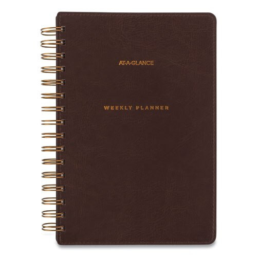 Signature Collection Distressed Brown Weekly Monthly Planner, 8.5 X 5.5, 2021-2022 Signature Collection Distressed Brown Weekly Monthly Planner, 8.5 X 5.5, 2021-2022