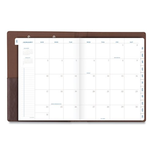 Signature Collection Monthly Clipfolio, 11 X 8, Distressed Brown, 2021 Signature Collection Monthly Clipfolio, 11 X 8, Distressed Brown, 2021