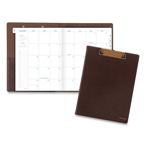 Signature Collection Monthly Clipfolio, 11 X 8, Distressed Brown, 2021 Signature Collection Monthly Clipfolio, 11 X 8, Distressed Brown, 2021