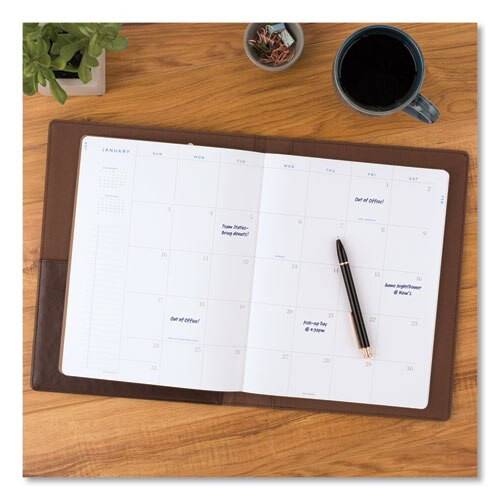 Signature Collection Monthly Clipfolio, 11 X 8, Distressed Brown, 2021 Signature Collection Monthly Clipfolio, 11 X 8, Distressed Brown, 2021