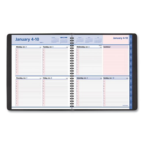 Quicknotes Weekly/monthly Appointment Book, 8 X 10, Black/pink, 2021 Quicknotes Weekly/monthly Appointment Book, 8 X 10, Black/pink, 2021