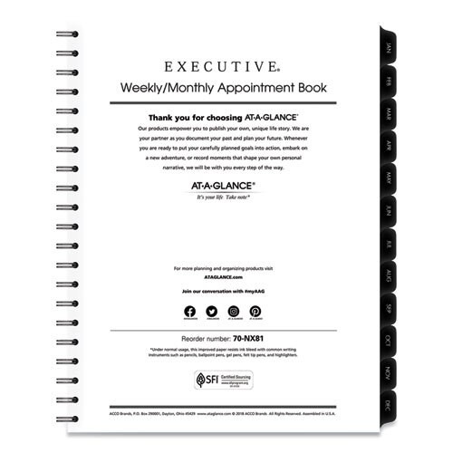 Executive Weekly/monthly Planner Refill, 15-minute, 11 X 8.25, 2021 Executive Weekly/monthly Planner Refill, 15-minute, 11 X 8.25, 2021