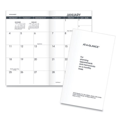 Pocket Size Monthly Planner Refill, 6 X 3.5, White, 2021-2022 Pocket Size Monthly Planner Refill, 6 X 3.5, White, 2021-2022