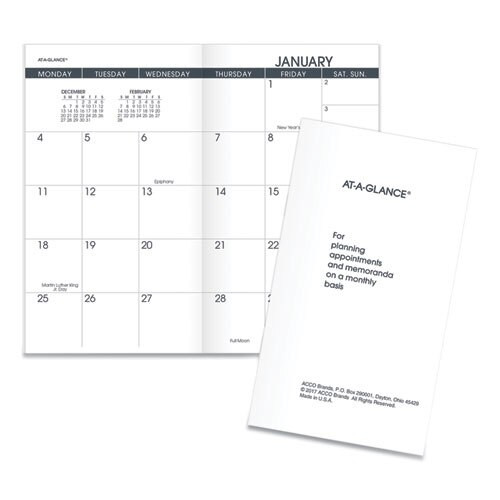 Pocket Size Monthly Planner Refill, 6 X 3.5, White, 2021-2022 Pocket Size Monthly Planner Refill, 6 X 3.5, White, 2021-2022