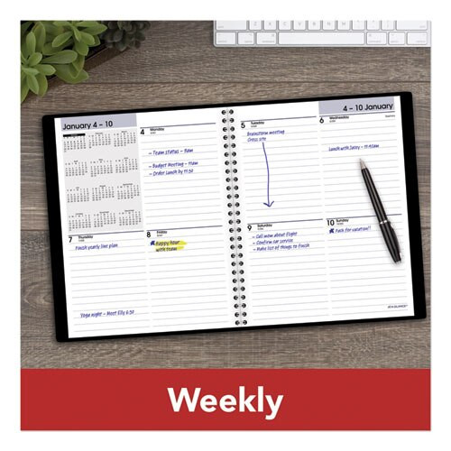 Open-schedule Weekly Appointment Book, 8.75 X 7, Black, 2021 Open-schedule Weekly Appointment Book, 8.75 X 7, Black, 2021