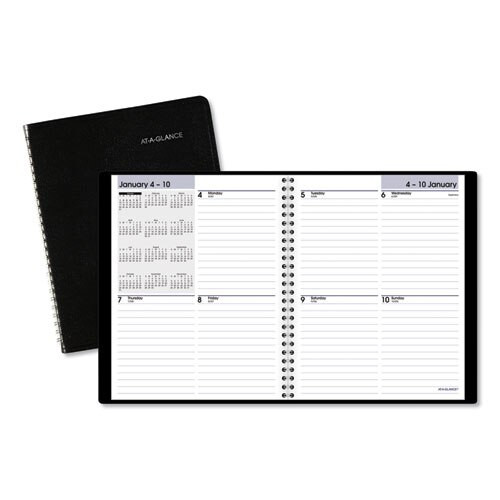 Open-schedule Weekly Appointment Book, 8.75 X 7, Black, 2021 Open-schedule Weekly Appointment Book, 8.75 X 7, Black, 2021