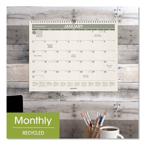 Recycled Wall Calendar, 15 X 12, 2021 Recycled Wall Calendar, 15 X 12, 2021