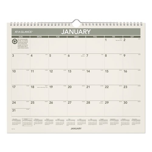 Recycled Wall Calendar, 15 X 12, 2021 Recycled Wall Calendar, 15 X 12, 2021
