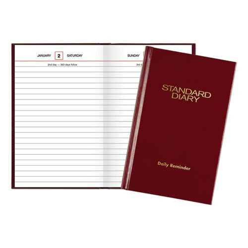 Standard Diary Recycled Daily Reminder, Red, 6.63 X 4.13, 2021 Standard Diary Recycled Daily Reminder, Red, 6.63 X 4.13, 2021