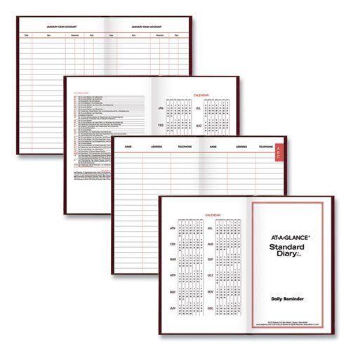Standard Diary Recycled Daily Reminder, Red, 6.63 X 4.13, 2021 Standard Diary Recycled Daily Reminder, Red, 6.63 X 4.13, 2021
