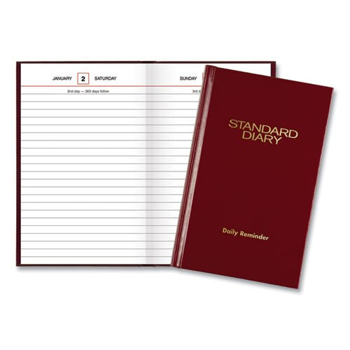 Standard Diary Recycled Daily Reminder, Red, 6.63 X 4.13, 2021 Standard Diary Recycled Daily Reminder, Red, 6.63 X 4.13, 2021