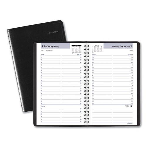 Daily Appointment Book With15-minute Appointments, 8.5 X 5.5, Black, 2021 Daily Appointment Book With15-minute Appointments, 8.5 X 5.5, Black, 2021