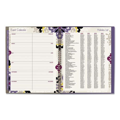 Vienna Weekly/monthly Appointment Book, 11 X 8.5, Purple, 2021 Vienna Weekly/monthly Appointment Book, 11 X 8.5, Purple, 2021