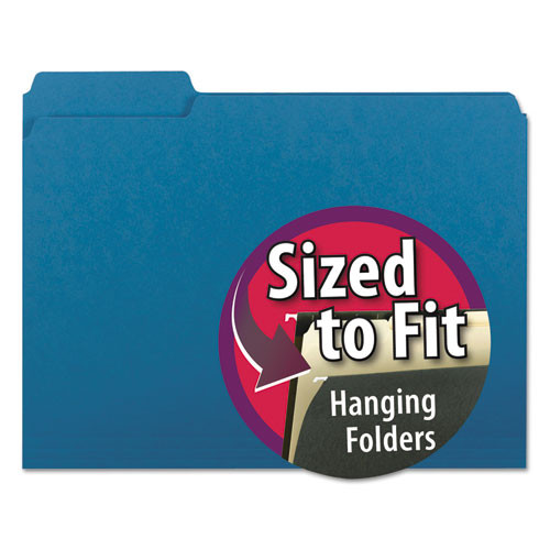 Interior File Folders, 1/3-cut Tabs, Letter Size, Sky Blue, 100/box Interior File Folders, 1/3-cut Tabs, Letter Size, Sky Blue, 100/box