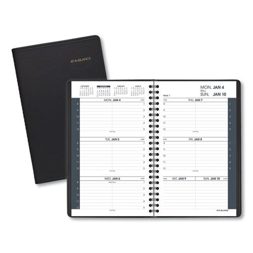 Weekly Appointment Book Ruled For Hourly Appointments, 8.5 X 5.5, Black, 2021 Weekly Appointment Book Ruled For Hourly Appointments, 8.5 X 5.5, Black, 2021