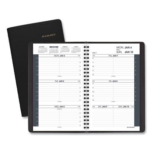 Weekly Appointment Book Ruled For Hourly Appointments, 8.5 X 5.5, Black, 2021 Weekly Appointment Book Ruled For Hourly Appointments, 8.5 X 5.5, Black, 2021