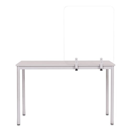 Protector Series Frameless Glass Desktop Divider, 23.6 X 0.16 X 35.4, Clear/aluminum Protector Series Frameless Glass Desktop Divider, 23.6 X 0.16 X 35.4, Clear/aluminum