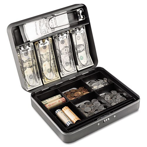 Cash Box W/combination Lock, Charcoal Cash Box W/combination Lock, Charcoal