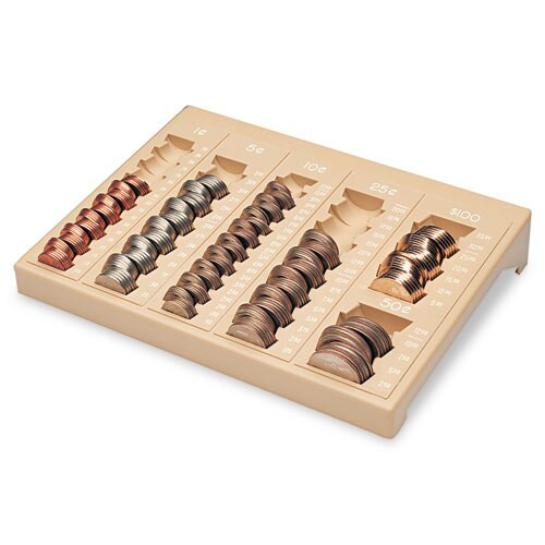 One-piece Plastic Countex Ii Coin Tray W/6 Compartments, Sand One-piece Plastic Countex Ii Coin Tray W/6 Compartments, Sand