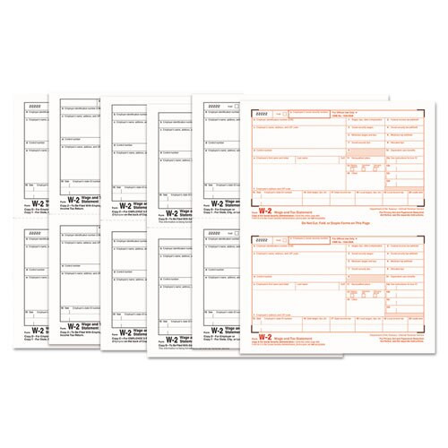 W-2 Tax Forms, 6-part, 5.5 X 8.5, Inkjet/laser, 50 W-2s And 1 W-3 W-2 Tax Forms, 6-part, 5.5 X 8.5, Inkjet/laser, 50 W-2s And 1 W-3