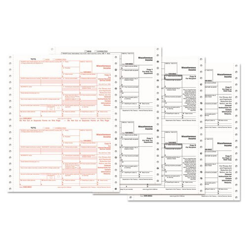 1099-int Tax Forms, 5-part, 5 1/2 X 8, Inkjet/laser, 24/pack 1099-int Tax Forms, 5-part, 5 1/2 X 8, Inkjet/laser, 24/pack