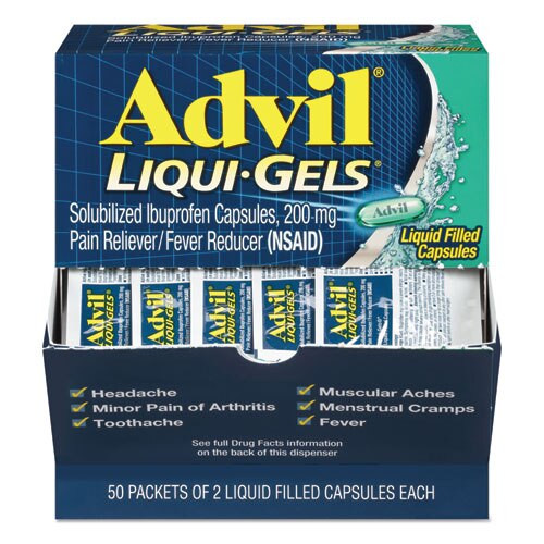 Liqui-gels, Two-pack, 50 Packs/box, 24 Boxes/carton