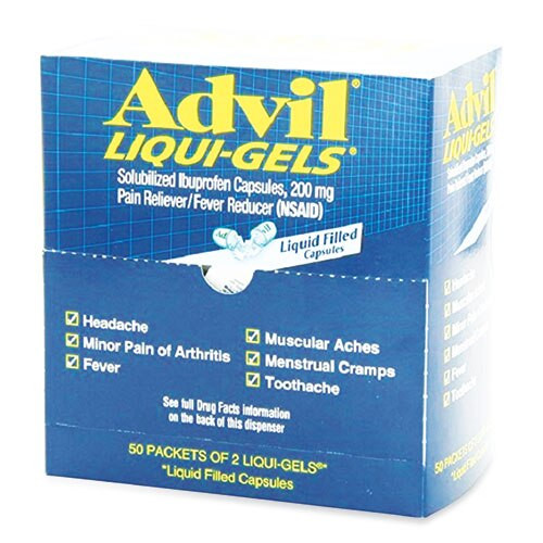 Liqui-gels, Two-pack, 50 Packs/box, 24 Boxes/carton